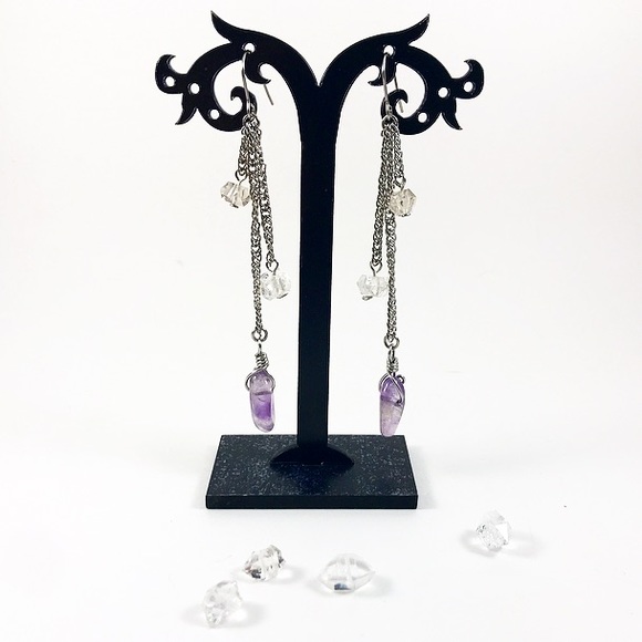 Custom Jewelry - Herkimer Amethyst Earrings